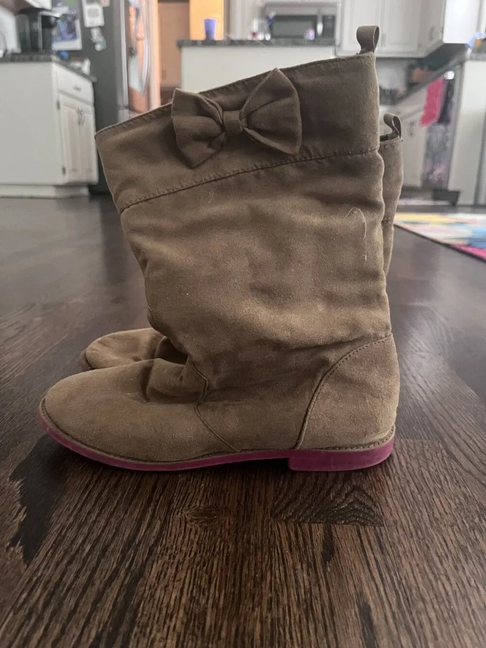 Crazy 8 Girls' Brown Faux-Suede Slouch Boots Size 2